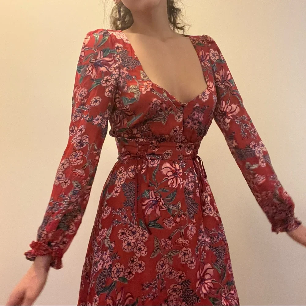 For Love & Lemons x Free People Long Sleeve Floral Dress - Picture 3 of 11